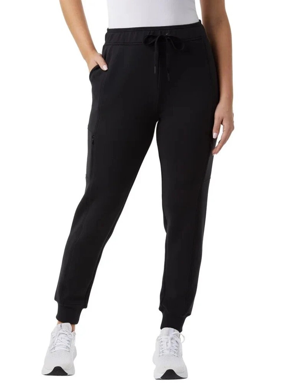 NWT 32 Degrees Women's Jogger Pants with Zippered Side Pocket Black Size 3X